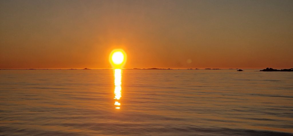 Nydelig solnedgang på yttersia